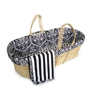  Damask Moses Basket in Black and White: Baby