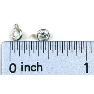  Sterling Silver Bezel Set White/Colorless Cubic Zirconia 