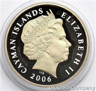 2006 CAYMAN ISLANDS GOLD SILVER PROOF $5 DOLLAR COIN  
