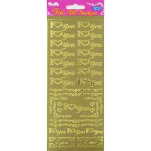  Gold I Love You Borders Peel Offs Scrapbook Stickers 