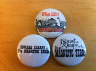 Edward Sharpe and the Magnetic Zeros Lot of 3 1 pins buttons up from 