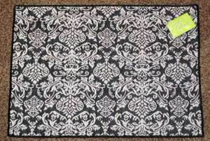 EARTH ECHOES Baroque Black/White Tapestry Placemats Set  
