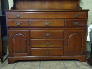 Solid Cherry Amish Hutch Sideboard Buffet China Cabinet by Lewisbury 