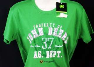 NWT John Deere Ladies AG. DEPT. T Shirt Authentic Green New 5041GR 