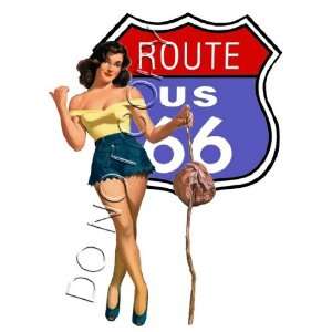  Trampy Route 66 Pinup Girl decal s69: Musical Instruments