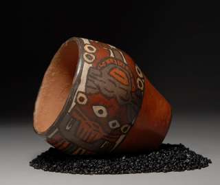 Pre Columbian Nazca Polychrome Pottery Mythical Vase  