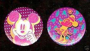 old Mickey Mouse + Minnie pins PSYCHEDELIC  