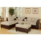 Poundex 3 pc Mushroom Microfiber sectional sofa with reversible chaise 