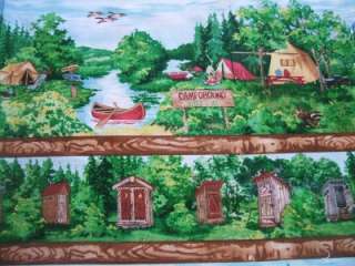 Wilmington Homeaway Tent Lake Outhouse Stripe Fabric  