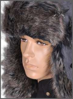 AM990 Gray Faux Fur Mens Trooper Trapper Hat Cap Winter Outdoor Warm 