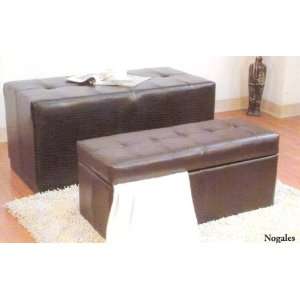   Finish Bycast Leather Ottoman and Storage Bench: Home & Kitchen