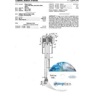  NEW Patent CD for TORQUE MEASURING TOOL 