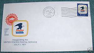 First Day Issue Inaugurating the USPS 1971 Stamp #1  