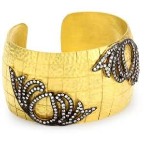   Heritage Collection 22k Gold Plated Hammered Finish Cuff Bracelet