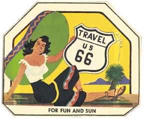US Hwy. Highway 66 Route Vintage Looking Travel Decal  