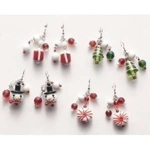   Christmas Jewelry Glass Earrings with Dangles