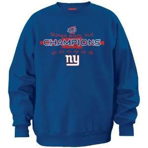 : New York Giants Royal Blue Super Bowl XLII Champions Exclusive Crew 