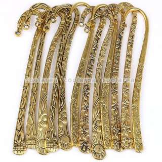 12p Mixed Antique Tibetan Silver Golden Carved Bookmark  