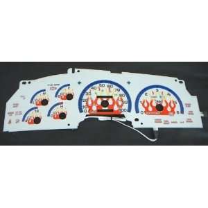  1997 1998 Ford F150 Expedition Flame Glow Gauges White Face 