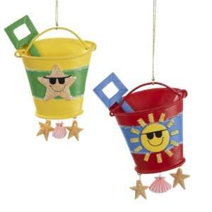   of 12 Beach Party Pail and Shovel Christmas Ornaments: Home & Kitchen