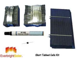 KW Short Tabbed 3x6 Solar Cells DIY Panel Kit w/Wire Flux Diode 
