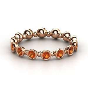   Seed & Pod Eternity Band, 14K Rose Gold Ring with Fire Opal Jewelry