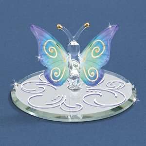 Blue Breeze Butterfly Glass Figurine