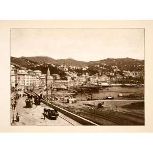  1892 Photogravure Seaport Genoa Italy Waterfront Port 