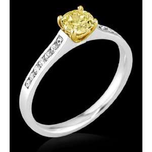   66 ct. yellow canary diamond engagement ring gold new 