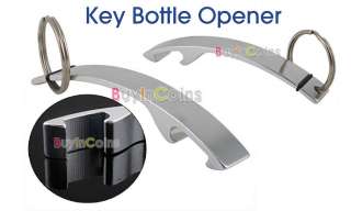New Metal Bottle Opener Silvery Key Chain Ring Bar Tool  
