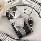 50 Chrome Heart Bottle Stopper in Gift Box Wedding / Bridal Shower 