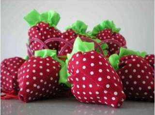 10 x Strawberry Shopping Tote Bag Eco Reusable Nylon  