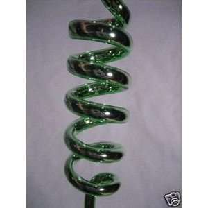  5 Glass Spiral GREEN mod Finial Christmas Ornament