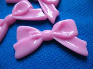 20 Large Resin Hair Bow Flatback Button Craft Pink  