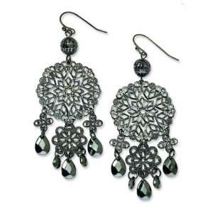    Plated Filigree With Crystals Dangle Earrings 1928 Jewelry Jewelry