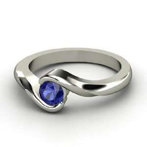  Embrace Ring, Round Sapphire Palladium Ring Jewelry