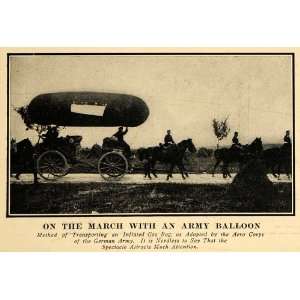  1908 Print Gas Bag Aero Corps Army March Balloon Horses 