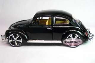 New Volkswagen Beetle Wecker 1:18 Alloy Diecast Model Car Black B117a 