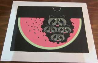 Watermelon Moon Serigraph by Charley Harper  
