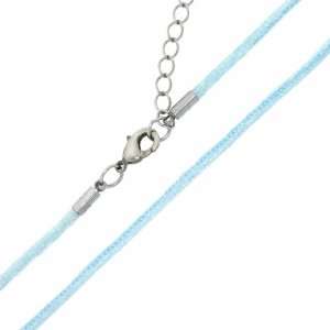    16 Blue Silk Cord Necklace With 2in extender   2.0MM Jewelry