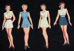 Vintage 1940s WWII/Military Women Paper Dolls w/Uniforms & Clothes 