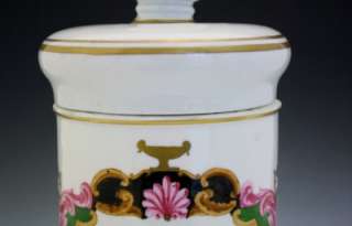 LATE 19C FRENCH PORCELAIN APOTHECARY DRUG JAR W/ LID BALS: TOLUTAA 