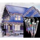   LED Multi Color Dripping Icicle Shape Christmas Lights   White Wire