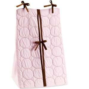   Quilted Circles Pink and Chocolate Diaper Stacker