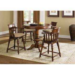   Crystal Lakes Round 5 Piece Pub Table Set in Toffee 