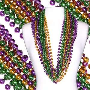  42 in 12mm Round Metallic Mardi Gras Beads Case 