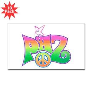   10 Pack) Paz Spanish Peace with Dove and Peace Symbol 