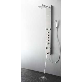   Steel (Brushed Silver) Thermostatic Shower Massage Panel 