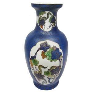   Flower Vase   Squirrel in Grapevine, Blue Background