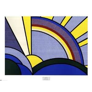 Modern Painting of Sun Rays by Roy Lichtenstein 40x30  